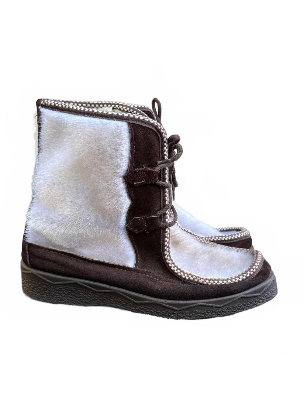 Vintage Snowland Made In Italy Hair On Hide Shearling Boots Women’s Size 8